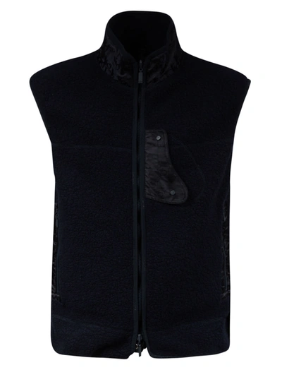 Dior High Neck Zipped Gilet In Blue