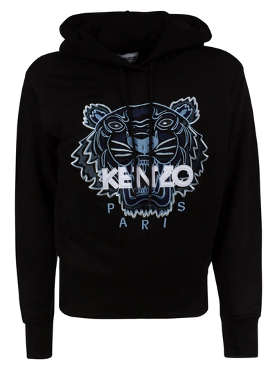 Kenzo Classic Tiger Cotton Hoodie In Black