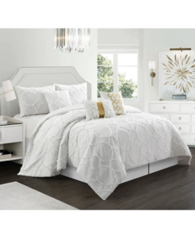Nanshing Corina Comforter Set, California King, 7-piece In White