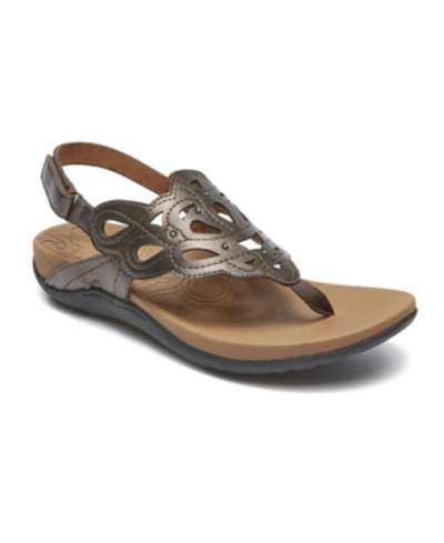 Rockport Ridge Toe Post Womens Thong Ankle Strap Slingback Sandals In Gray