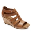 Rockport Briah Gladiator Womens Cork Open-toe Wedge Heels In Brown