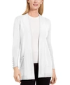 Jm Collection Petite Open-front Cardigan, Created For Macy's In Bright White