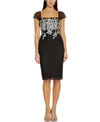 ADRIANNA PAPELL WOMEN'S EMBROIDERED-FLORAL SHEATH DRESS