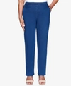 ALFRED DUNNER PETITE LAZY DAISY PROPORTIONED MEDIUM PULL-ON DENIM PANTS