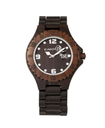 Earth Wood Raywood Wood Bracelet Watch W/date Brown 47mm In Dark Brown