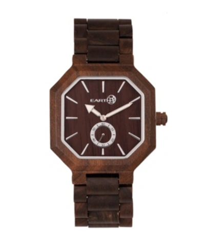 Earth Wood Acadia Wood Bracelet Watch Brown 43mm In Dark Brown