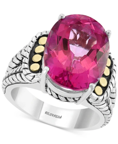Effy Collection Effy Pink Topaz Statement Ring (13-3/4 Ct. T.w.) In Sterling Silver & 18k Gold