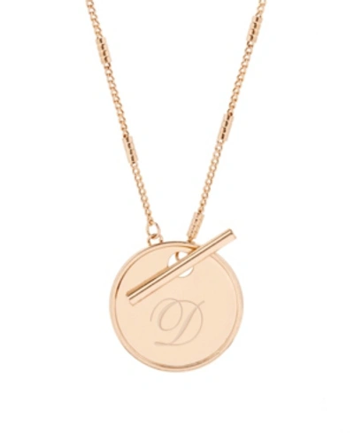 Brook & York Grace Initial Toggle Necklace In Rose Gold- D