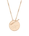Brook & York Grace Initial Toggle Necklace In Rose Gold- K