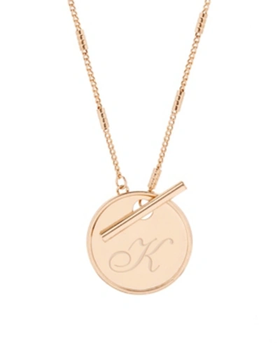 Brook & York Grace Initial Toggle Necklace In Rose Gold- K