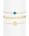 Brook & York Wren Initial Turquoise Bracelet Set In Gold- C