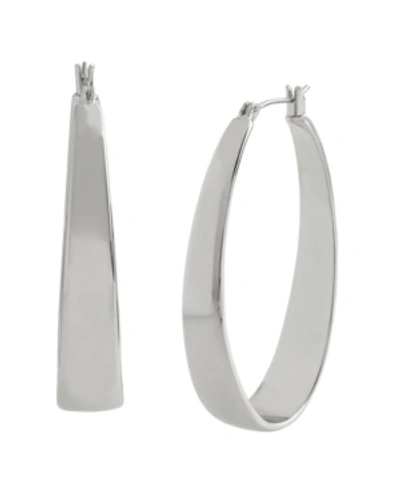 Robert Lee Morris Soho Oval Hoop Earrings In Silver-tone