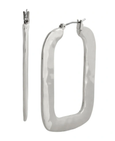 Robert Lee Morris Soho Geometric Hoop Earrings In Silver-tone