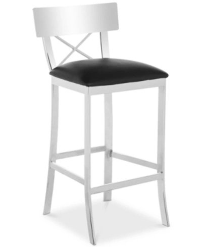 Furniture Elward Faux Leather Bar Stool In Black