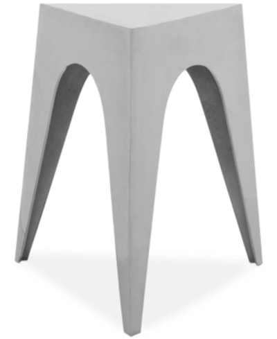 Furniture Akito Aluminum Triangle Side Table Stool In Silver