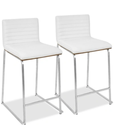 Lumisource Mara Counter Stool (set Of 2) In White