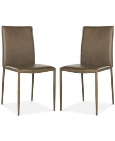 Safavieh Nolyn Set Of 2 Dining Chairs In Antique Brown