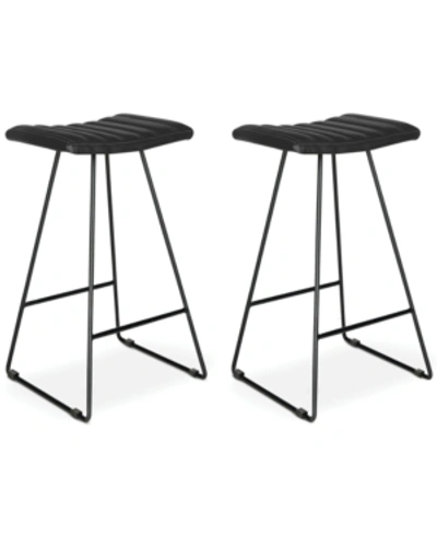 Furniture Branson Set Of 2 Bar Stools In Black