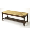 Butler Ravello Woven Wicker Bench In Dark Brown
