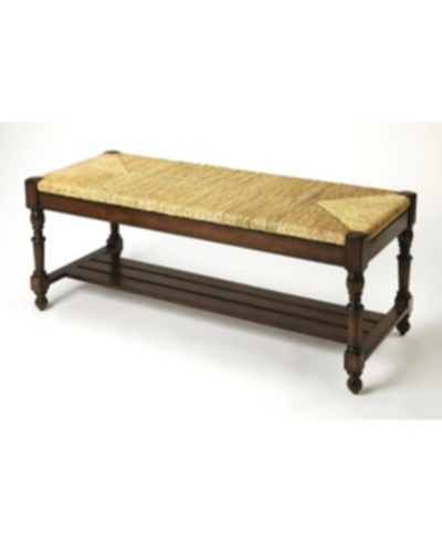 Butler Ravello Woven Wicker Bench In Dark Brown