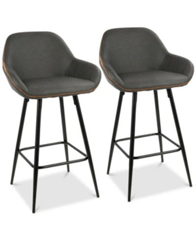 Lumisource Clubhouse Counter Stool (set Of 2) In Grey