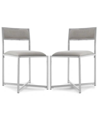 Safavieh Kasane Side Chair (set Of 2) In Grey