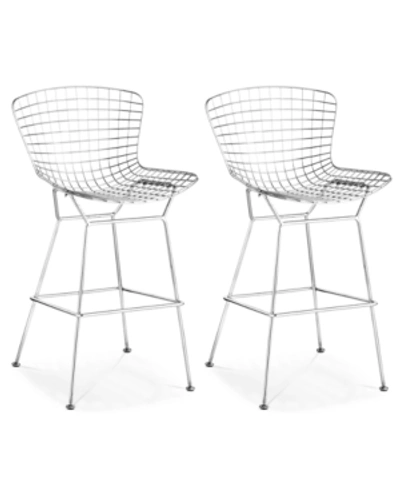 Zuo Wire Bar Chair, Set Of 2 In Silver-tone