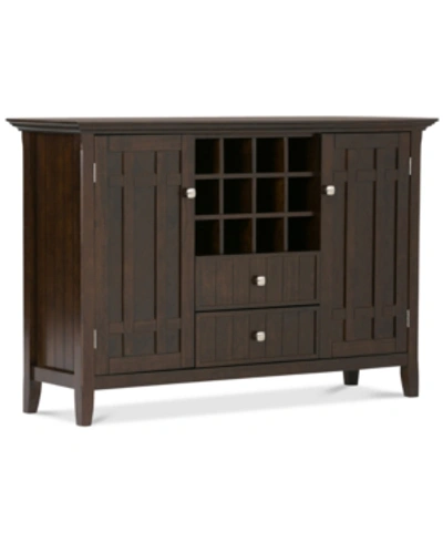 Simpli Home Westminister Sideboard Buffet & Wine Rack In Tobacco Brown