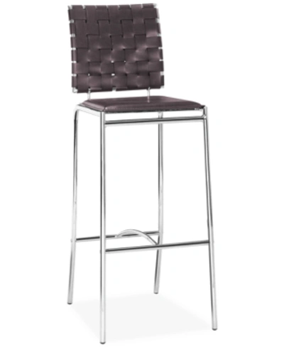 Zuo Criss Cross Bar Chair, Set Of 2 In Brown