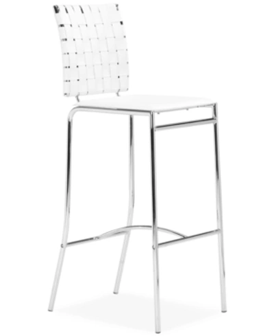 Zuo Criss Cross Bar Chair, Set Of 2 In White