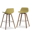 Simpli Home Facee Bar Stool (set Of 2), Quick Ship In Green
