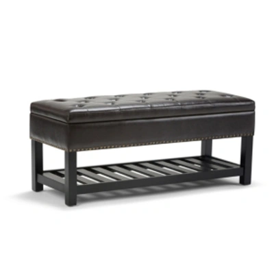 Simpli Home Closeout! Lomond Storage Ottoman In Mocha