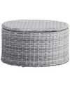 Serta Elle Decor Vallauris Outdoor Storage Coffee Table In Gray