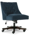 Safavieh Soho Tufted Velvet Swivel Desk Chair In Navy