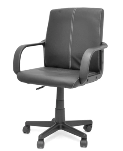 Idea Nuova Urban Living Tufted Leather Mid Back Rolling Office Chair In Black