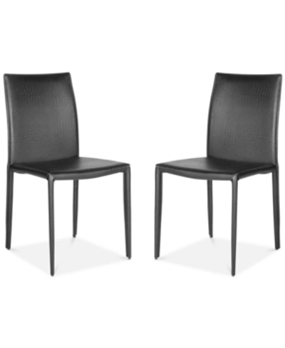 Safavieh Nolyn Set Of 2 Dining Chairs In Black Crocodile