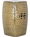 Safavieh Mira Garden Stool In Plated Gold