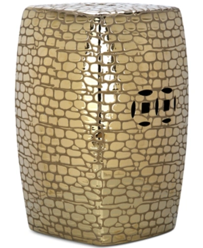 Safavieh Mira Garden Stool In Plated Gold