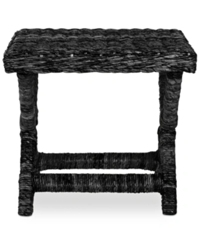 Suite Bebe Lacey Indoor/outdoor Single Wicker Bench In Black