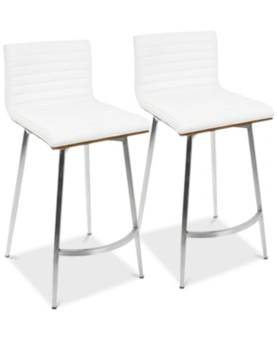 Lumisource Mason Counter Stool Set Of 2 In White