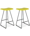 Furniture Branson Set Of 2 Counter Stools In Green