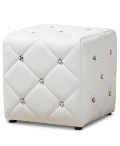 Furniture Stacey Ottoman In White
