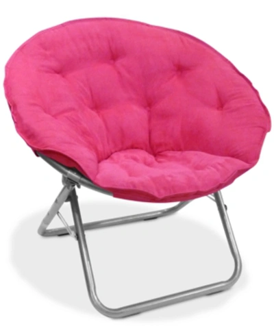Idea Nuova Arron Microsuede Saucer Chair In Pink