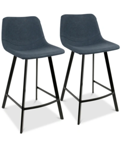 Lumisource Outlaw Counter Stool (set Of 2) In Blue