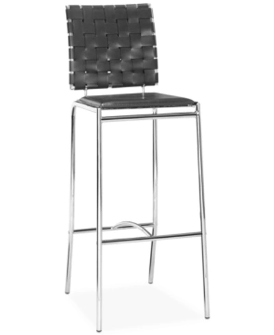 Zuo Criss Cross Bar Chair, Set Of 2 In Black