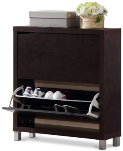 Furniture Eemeli Modern Shoe Cabinet In Dark Brown