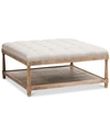 Furniture Carlotta Square Ottoman In Beige