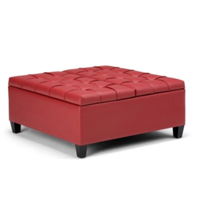 Simpli Home Harrison Table/ottoman Set In Red