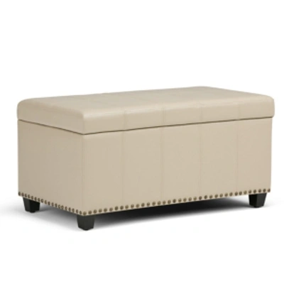 Simpli Home Closeout! Amelia Ottoman In Cream