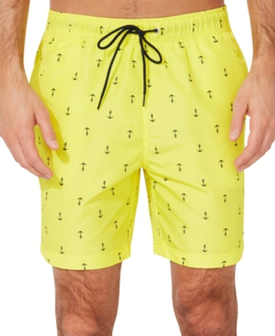 Nautica Men's Quick-dry Anchor-print 8" Swim Trunks In Blazing Yellow